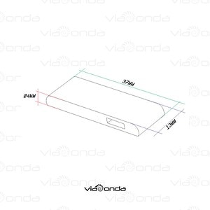 Tag rfid uhf mista para patrimõnio - vhd-mist001 - viaonda rfid - medidas