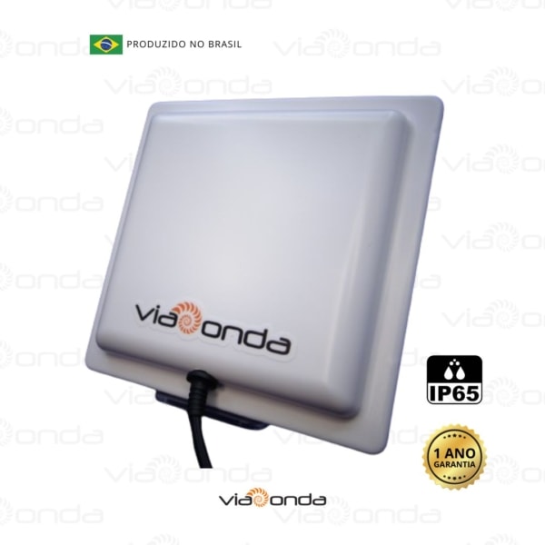 Antena rfid uhf 6db circular - frente - viaonda rfid